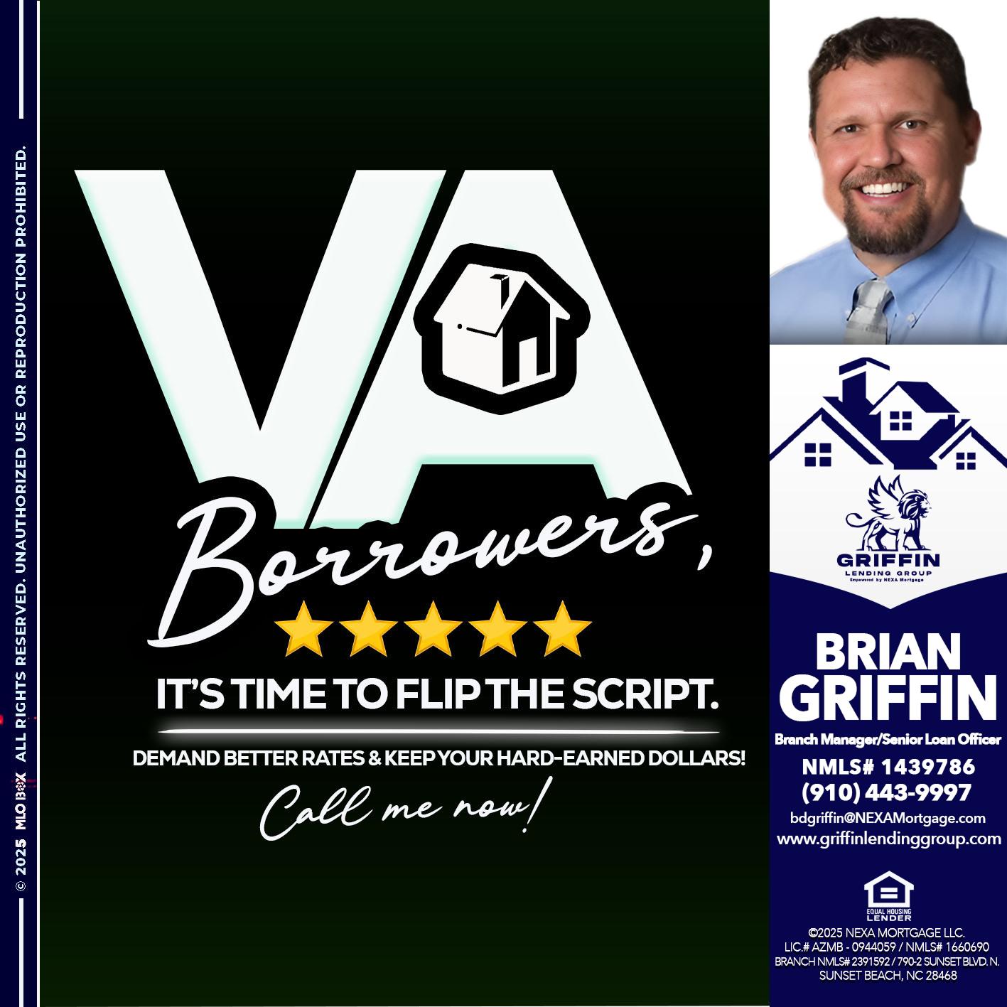 VA BORROWERS - Brian Griffin -Senior Mortgage Consultant