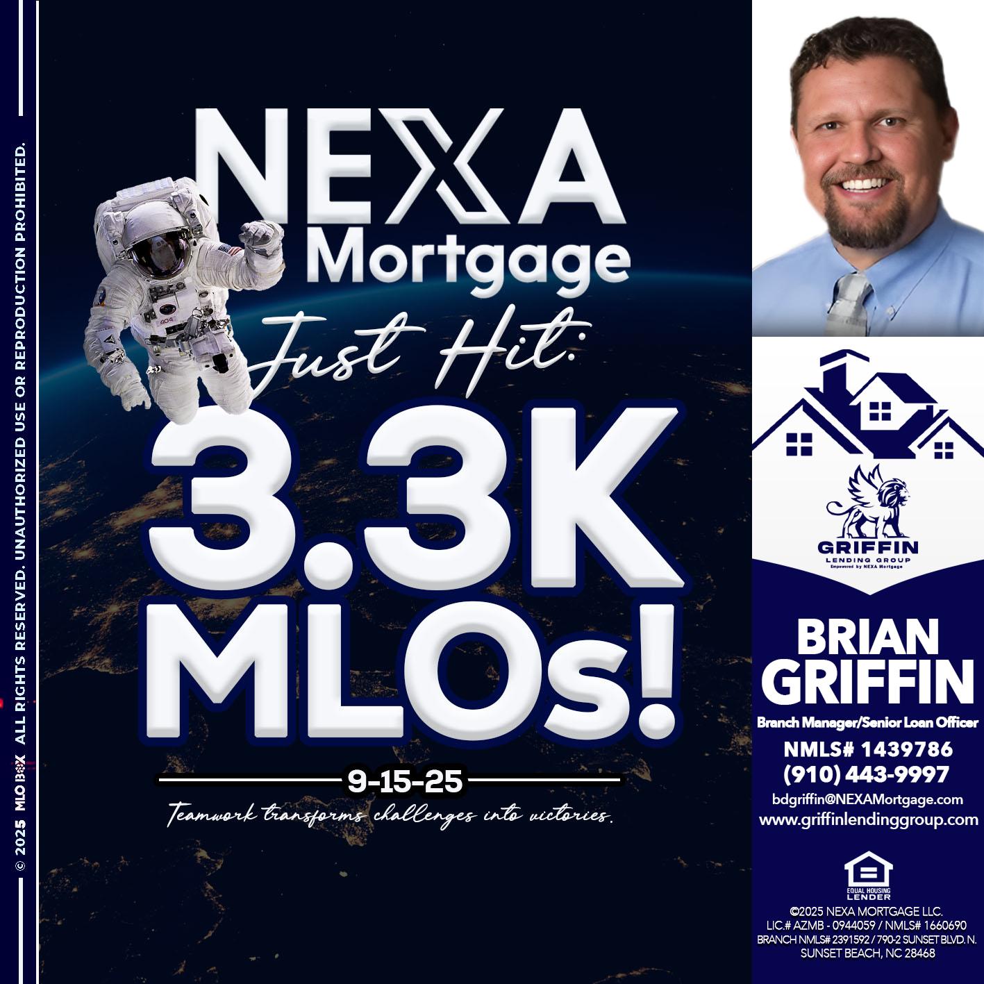 3.3K - Brian Griffin -Senior Mortgage Consultant