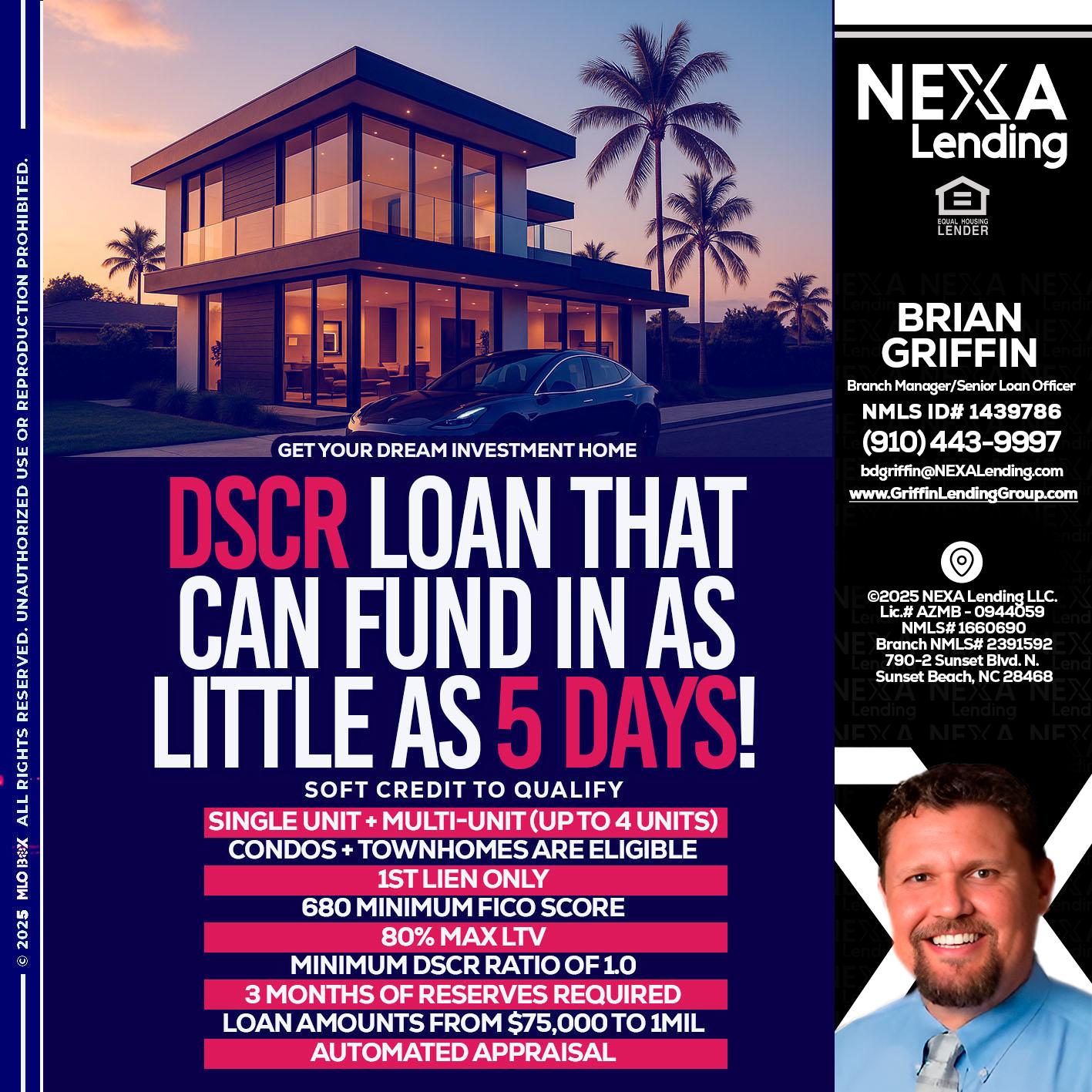 DSCR - Brian Griffin -Senior Mortgage Consultant