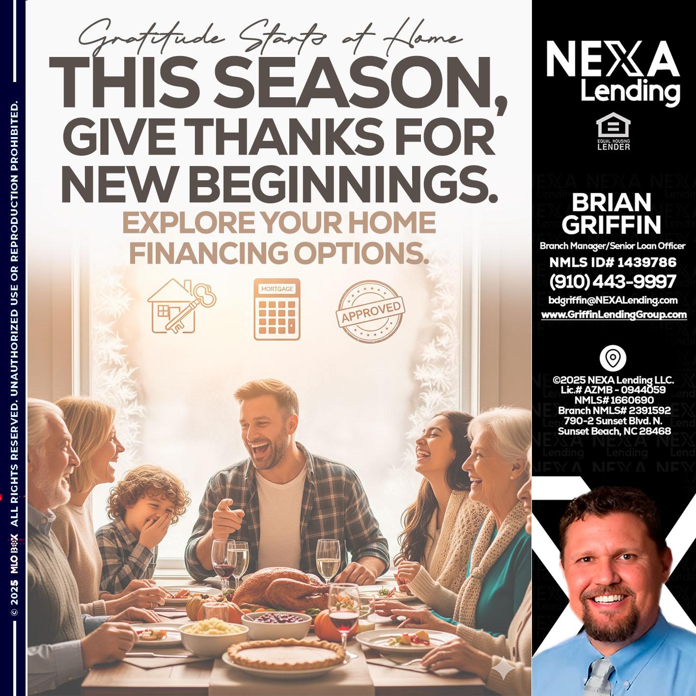 THIS SEASON - Brian Griffin -Senior Mortgage Consultant