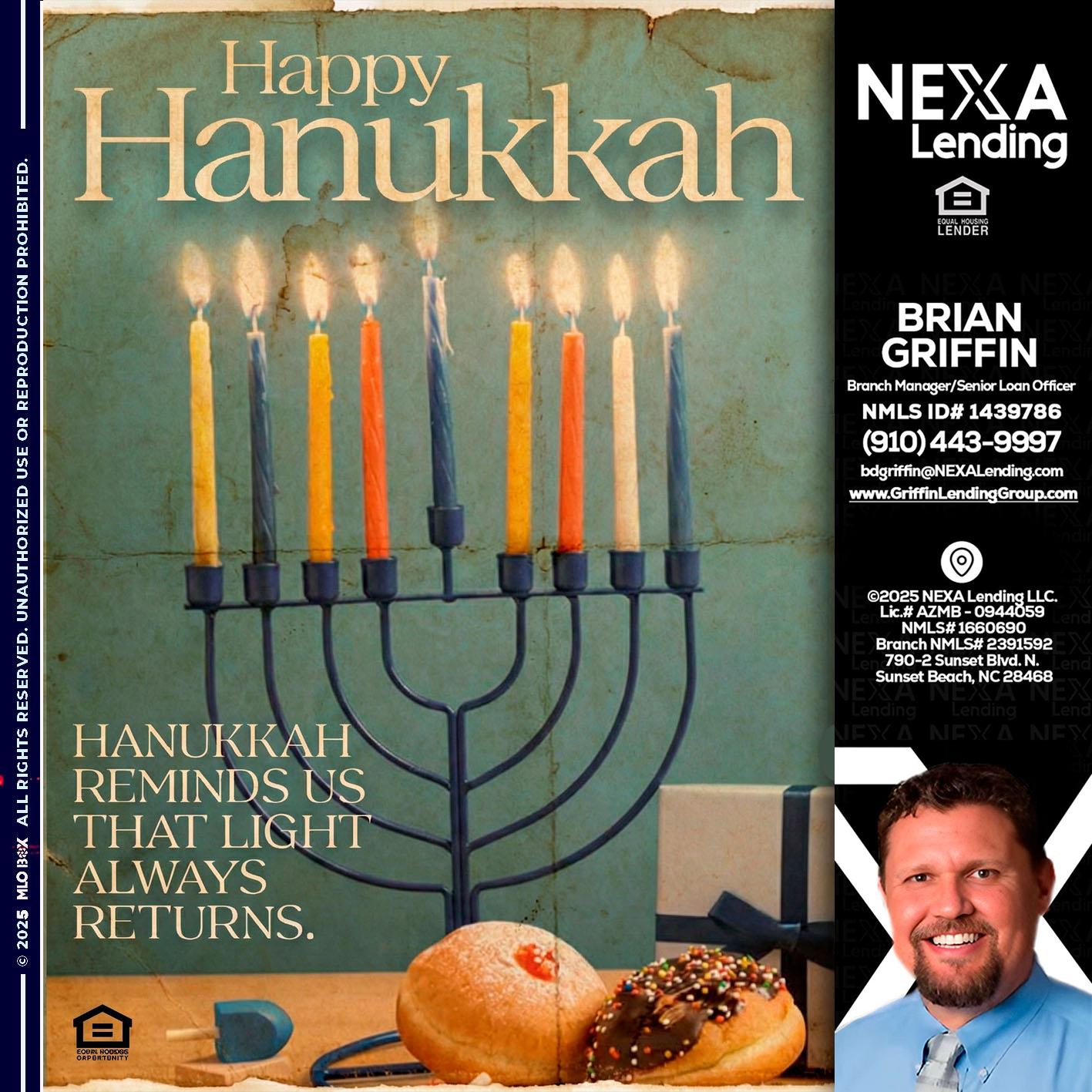 HAPPY HANUKKAH - Brian Griffin -Senior Mortgage Consultant