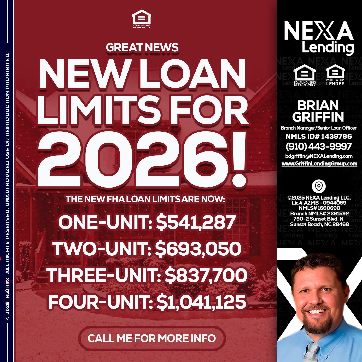 loan limits - Brian Griffin -Senior Mortgage Consultant