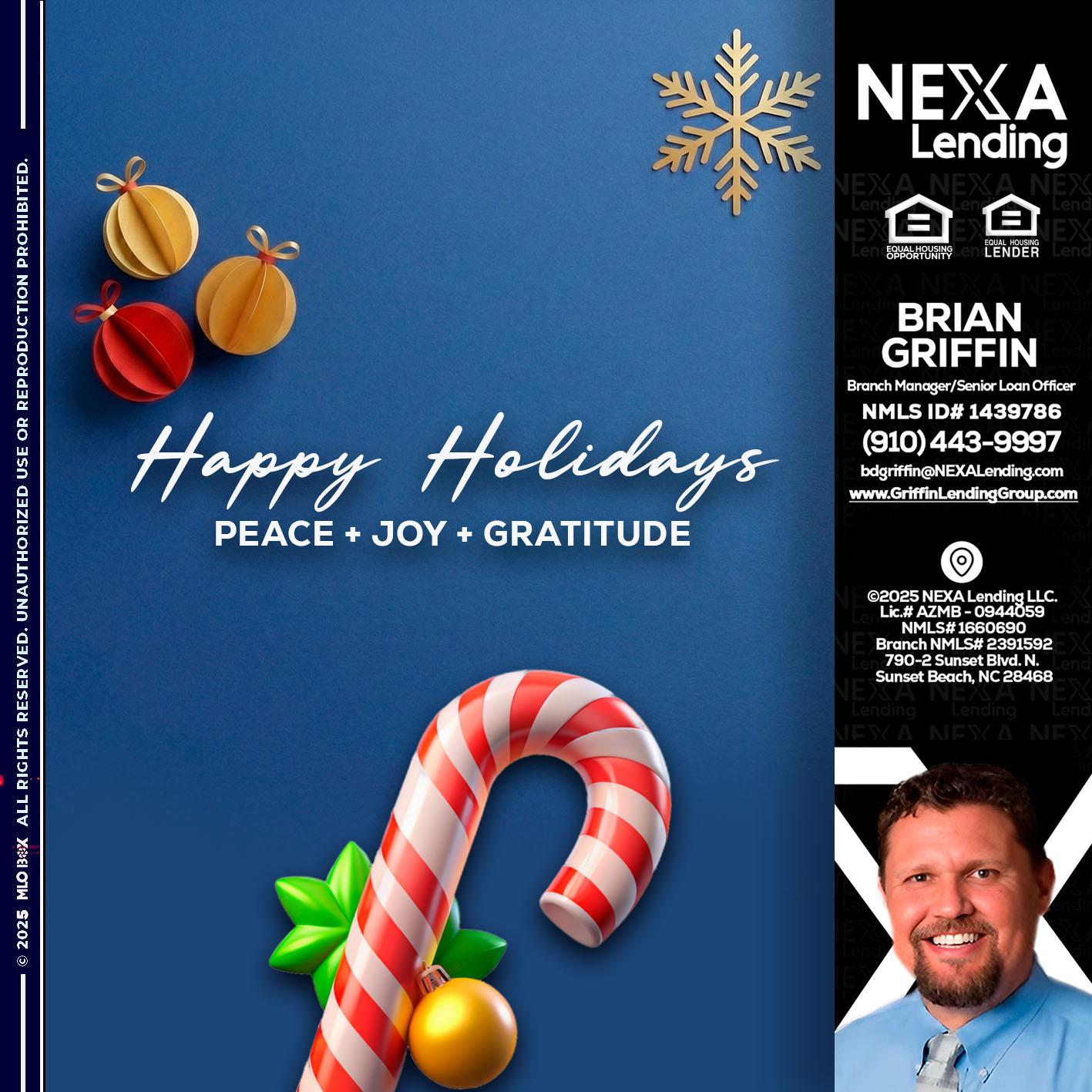 HAPPY HOLIDAYS - Brian Griffin -Senior Mortgage Consultant