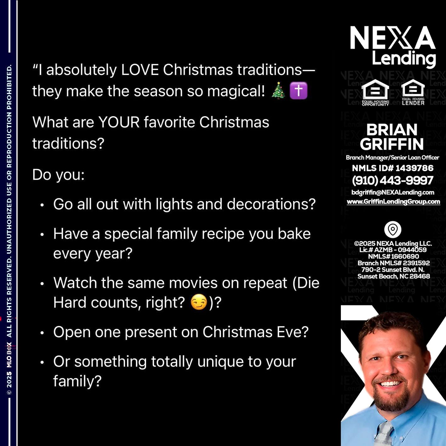 I love christmas - Brian Griffin -Senior Mortgage Consultant
