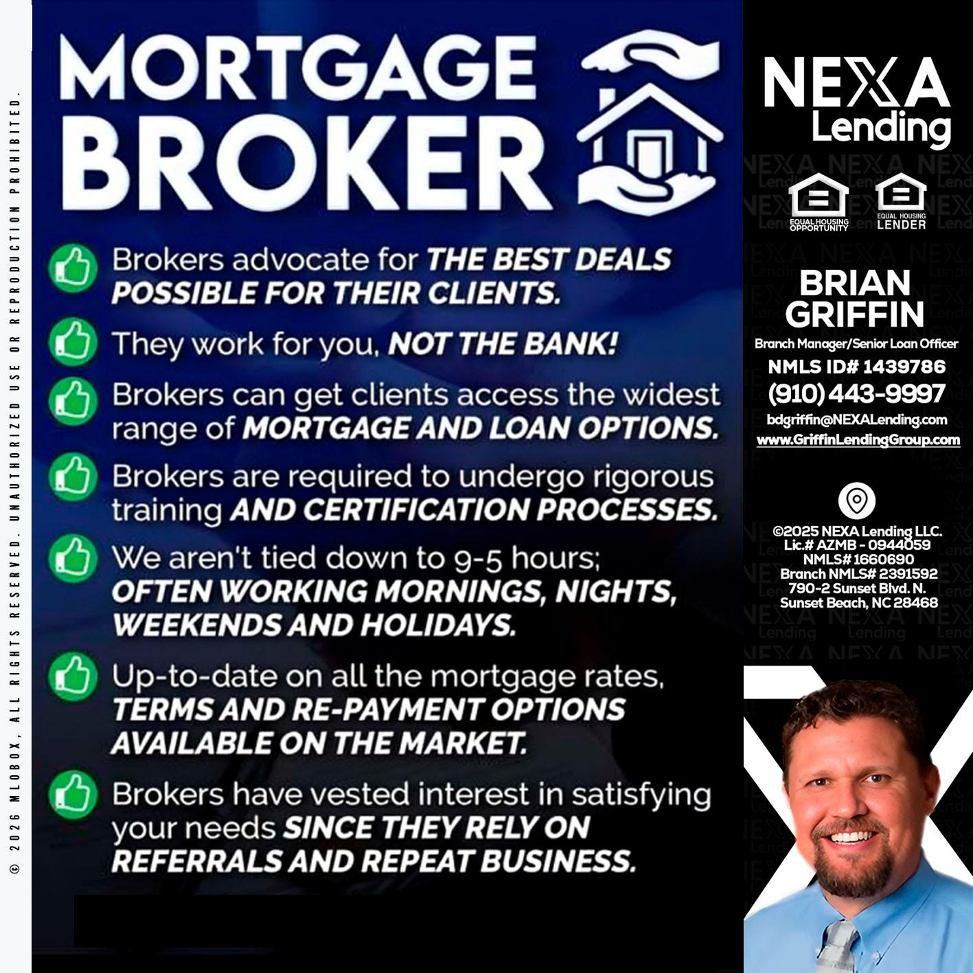 MORTGAGE BROKER - Brian Griffin -Senior Mortgage Consultant