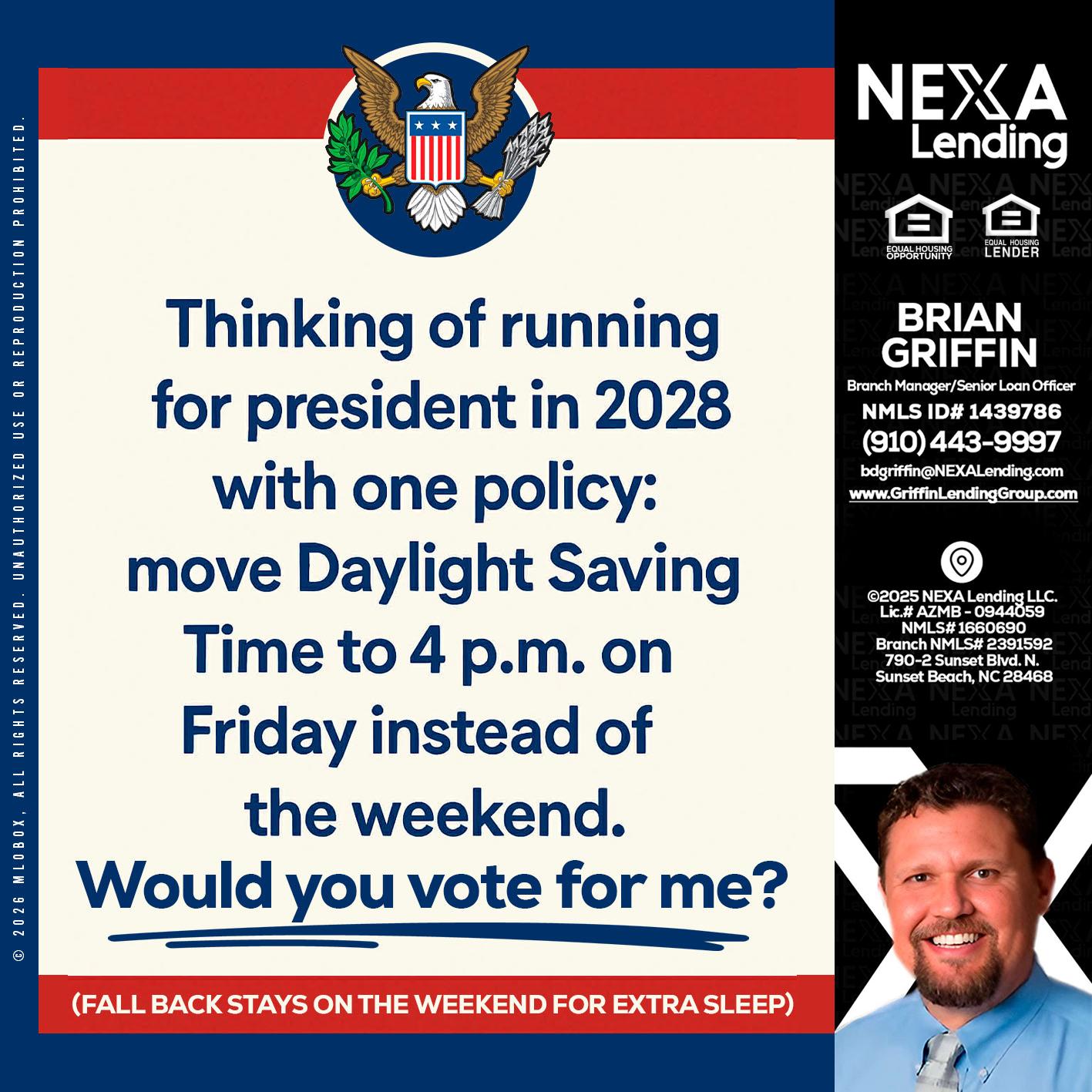 THINKING OF RUNING - Brian Griffin -Senior Mortgage Consultant