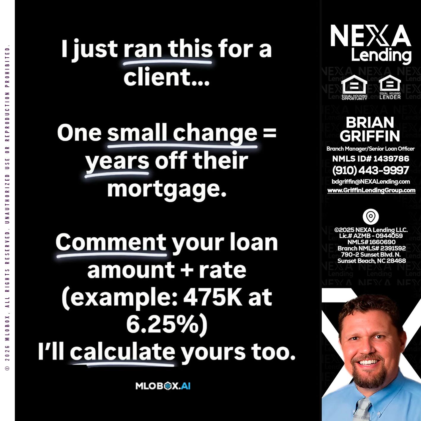 I JUST RAN - Brian Griffin -Senior Mortgage Consultant