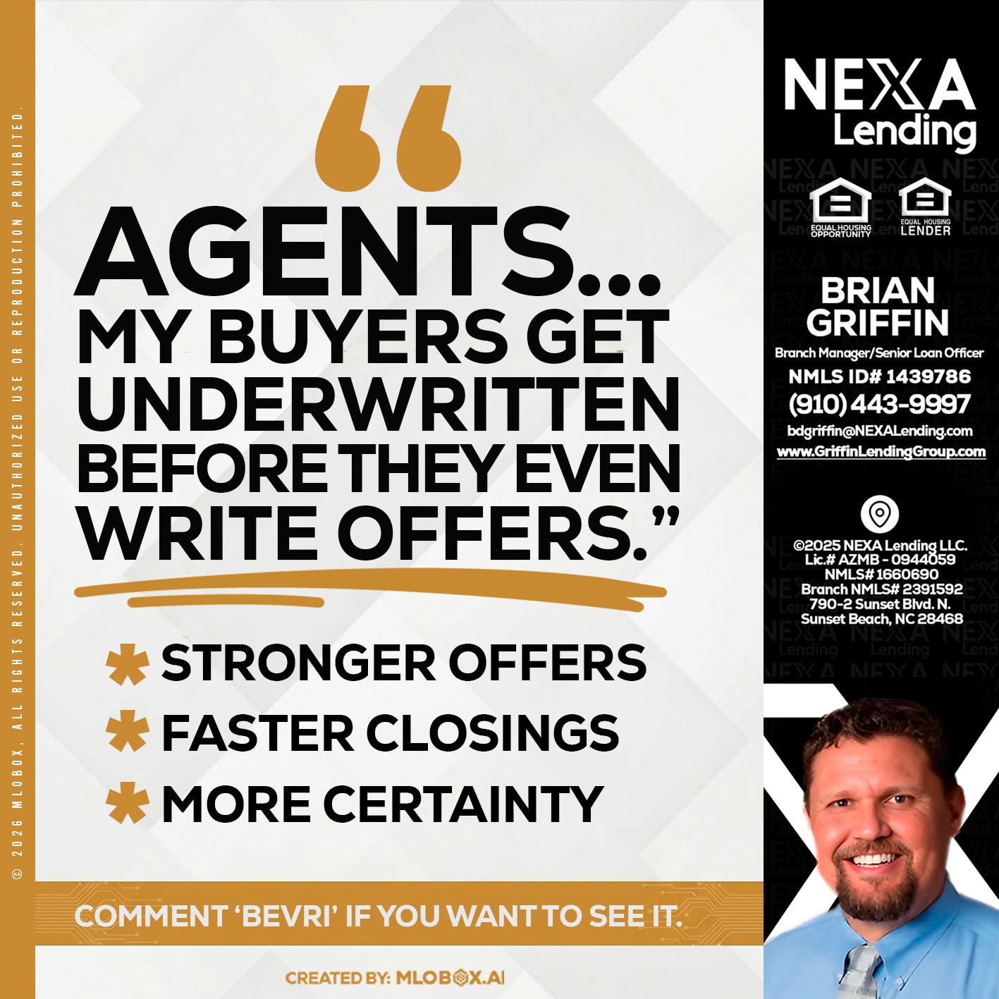 agents - Brian Griffin -Senior Mortgage Consultant