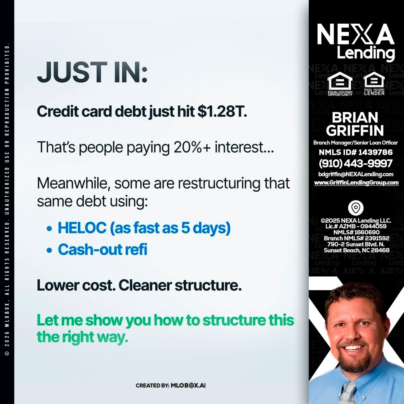 JUST IN - Brian Griffin -Senior Mortgage Consultant
