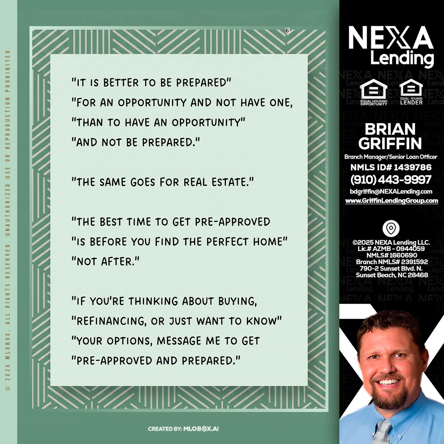 its better - Brian Griffin -Mortgage Broker
